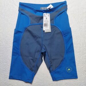 Adidas Stella McCartney Bike Shorts Womens S Blue New JH3337 Training Cycling
